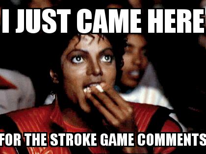 Michael Jackson Popcorn with the caption I just came here For the stroke game comments